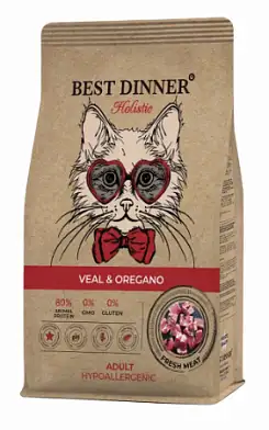 Best Dinner сухой корм для взрослых кошек с телятиной и орегано