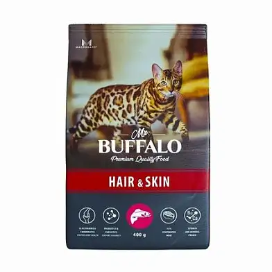 Mr.Buffalo HAIR & SKIN сухой корм для кошек, лосось