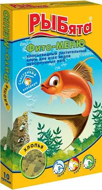 ЗООМИР РЫБята корм для рыб Фито-меню хлопья (коробка)